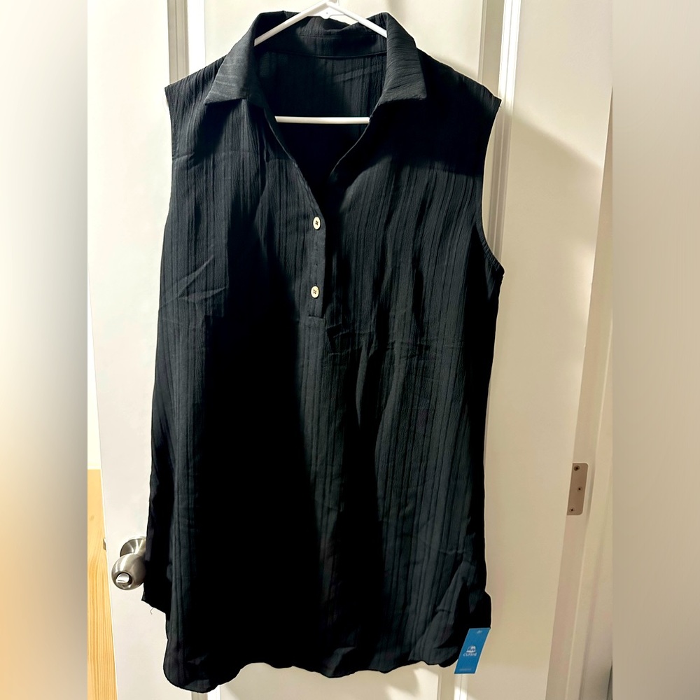 Cupshe Black sleeveless Dress with collar